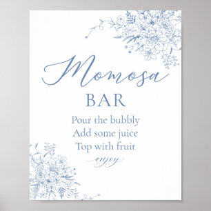 Blaue Baby Shower Momosa Bar Poster
