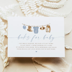 Blaue Baby-Wäscheleine Kleiner Cowboy-Baby-Party Einladung