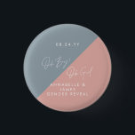 Blaue Babydusche Button<br><div class="desc">Rosa blaue Babydusche</div>