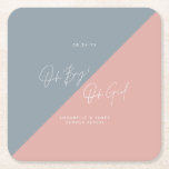 Blaue Babydusche Rechteckiger Pappuntersetzer<br><div class="desc">Rosa blaue Babydusche</div>