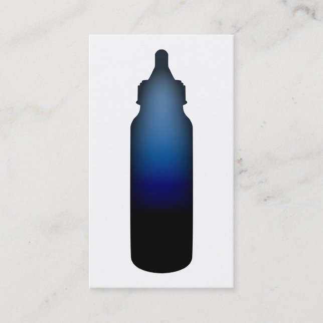 Blaue Babyflasche Visitenkarte (Vorderseite)