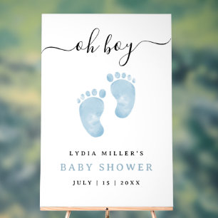 Blaue Babyfüße Baby Shower Willkommensschild Baby  Acrylschild