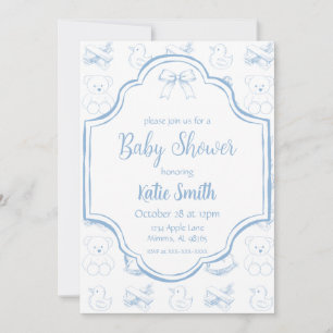 Blaue Babyparty-Einladung für Jungen Einladung