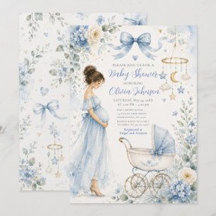 Blaue Babyparty-Feier Einladung