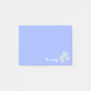 blaue Babysocken Post-it Klebezettel