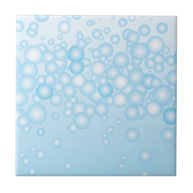 Blaue Bad-Blasen Fliese (Vorderseite)