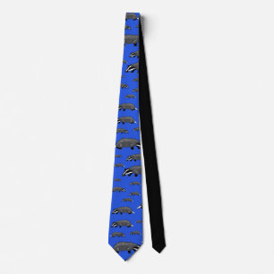 Blaue Badger Cartoon Schlips Krawatte