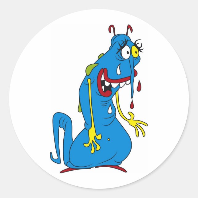 Blaue Bakterien Runder Aufkleber (Vorderseite)