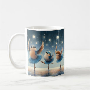 Blaue Ballettvögel Kaffeetasse