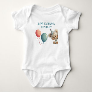 Blaue Ballon-Igel-Feier Baby Strampler