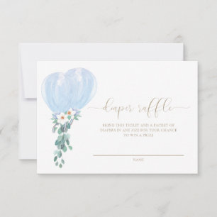 Blaue Ballon Windel Raffel Ticket Karte