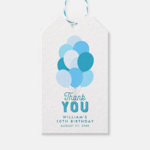 Blaue Ballone danken Ihnen Geschenkanhänger