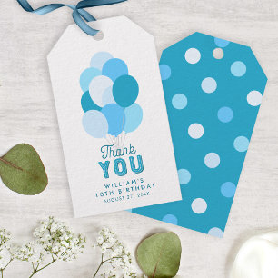 Blaue Ballone danken Ihnen Geschenkanhänger