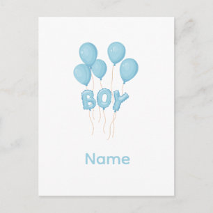 Blaue Ballonfeier für Babyjungen  Postkarte