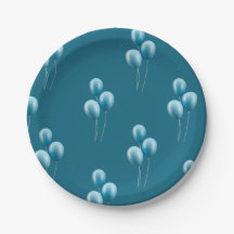 Blaue Ballonmuster Papierplatte