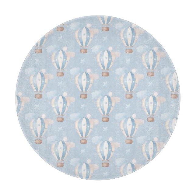 Blaue Balloons Muster Schneidebrett (Vorderseite)