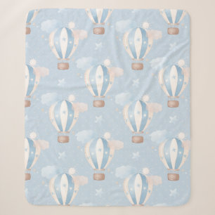 Blaue Balloons Muster Sherpadecke