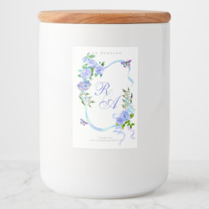 Blaue Band Monogramm Hochzeit Lebensmitteletikett