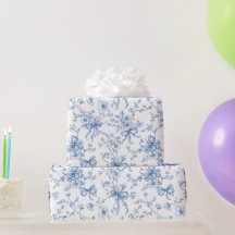 Blaue Bänder und Schleifen Toile Coquette Muster 