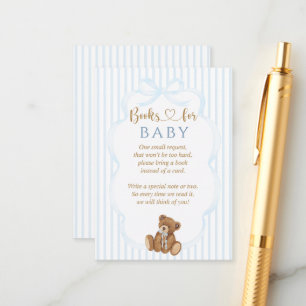 Blaue Bärchen warten kaum Baby Shower Elegante Str Begleitkarte