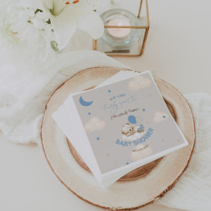 Blaue Bären-Balloons Jungen-Baby-Party Serviette