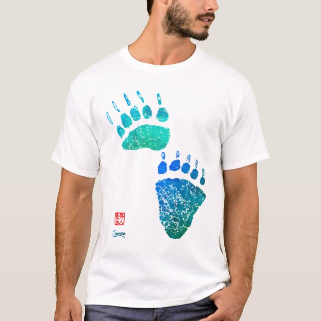 Blaue Bärenpaws - Herren-T - Shirt (Vorderseite)