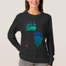 Blaue Bärenpaws - Langschläfer-T - Shirt