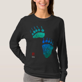 Blaue Bärenpaws - Langschläfer-T - Shirt