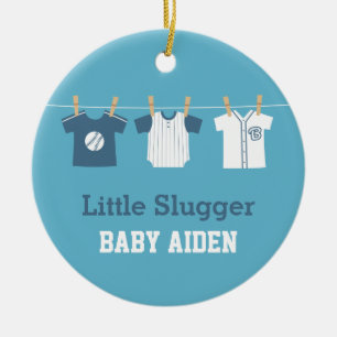 Blaue Baseball-Baby-Jungen-Kinderzimmer-Dekoration Keramikornament