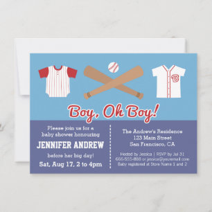 Blaue Baseball-Baby-Party-Einladung für einen Jung Einladung