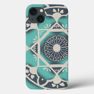 Blaue Batik-Fliese II iPhone 13 Hülle