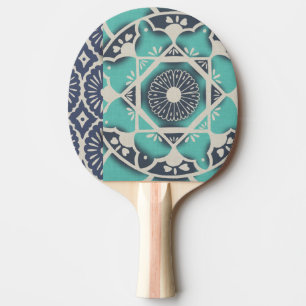 Blaue Batik-Fliese II Tischtennis Schläger