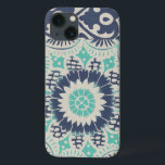 Blaue Batik-Fliese III iPhone 13 Hülle<br><div class="desc">Mit Blumen</div>