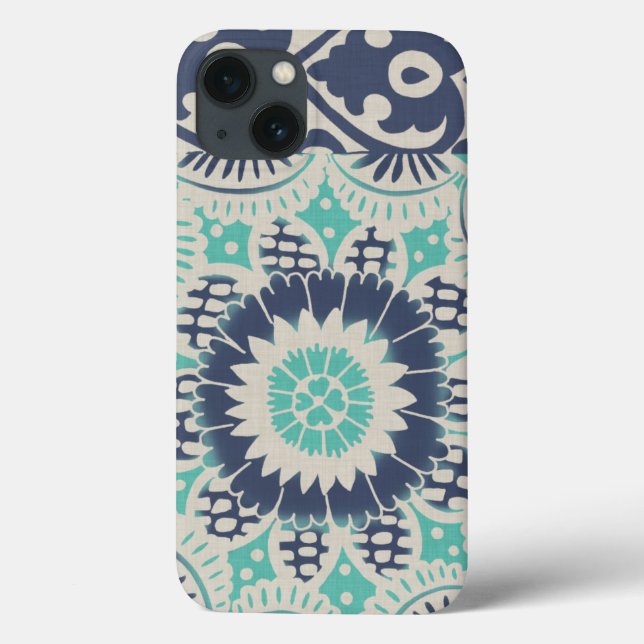 Blaue Batik-Fliese III Case-Mate iPhone Hülle (Rückseite)