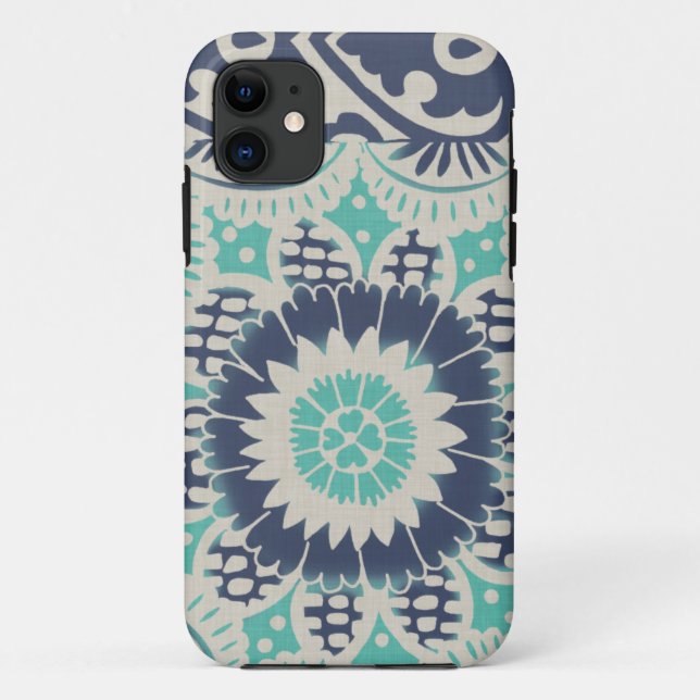 Blaue Batik-Fliese III Case-Mate iPhone Hülle (Rückseite)