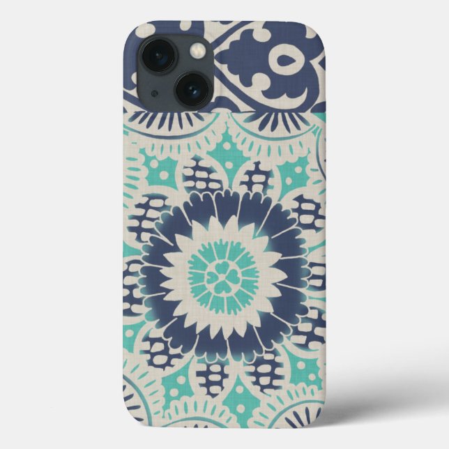 Blaue Batik-Fliese III Case-Mate iPhone Hülle (Rückseite)