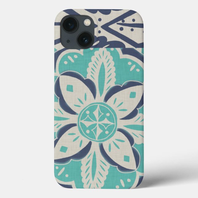 Blaue Batik-Fliese IV Case-Mate iPhone Hülle (Rückseite)