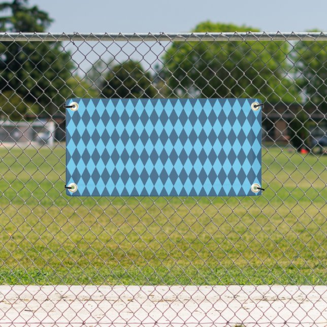 Blaue Bavaria Rhombus-Flaggenmuster Banner (Insitu)