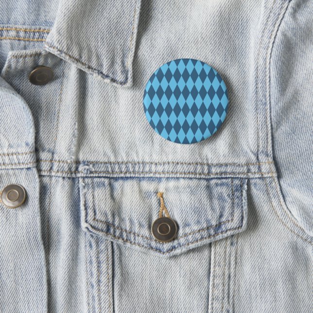 Blaue Bavaria Rhombus-Flaggenmuster Button (Beispiel)