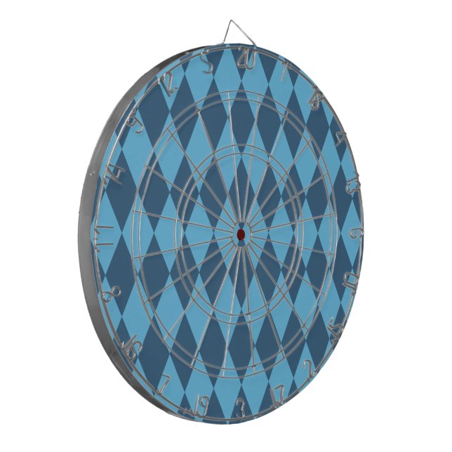 Blaue Bavaria Rhombus-Flaggenmuster Dartscheibe (Vorderseite Links)