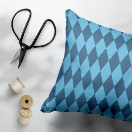 Blaue Bavaria Rhombus-Flaggenmuster Dekokissen