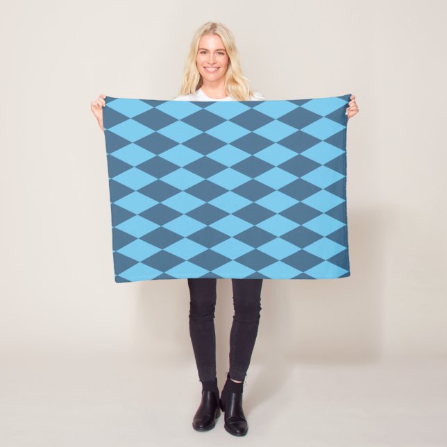 Blaue Bavaria Rhombus-Flaggenmuster Fleecedecke (Beispiel)