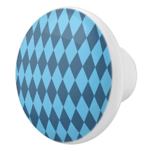 Blaue Bavaria Rhombus-Flaggenmuster Keramikknauf