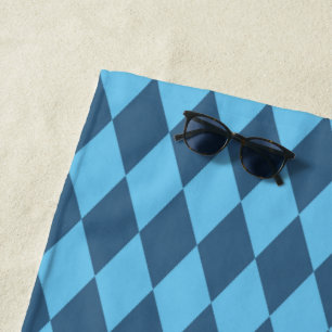 Blaue Bavaria Rhombus-Flaggenmuster Strandtuch