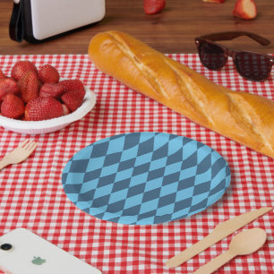 Blaue bayerische Raute-Flaggen-Muster Pappteller