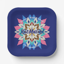 Blaue Bayou 7-Zoll-Viereckige Hochzeitsplatten