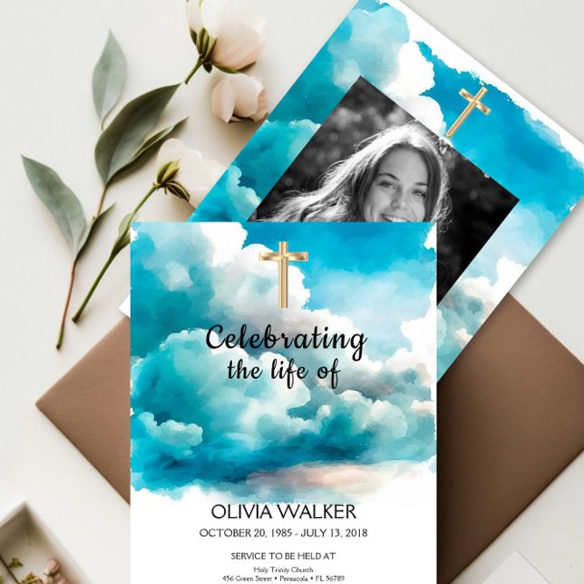 Blaue Beerdigung, Feiern des Lebens Einladung (Von Creator hochgeladen)