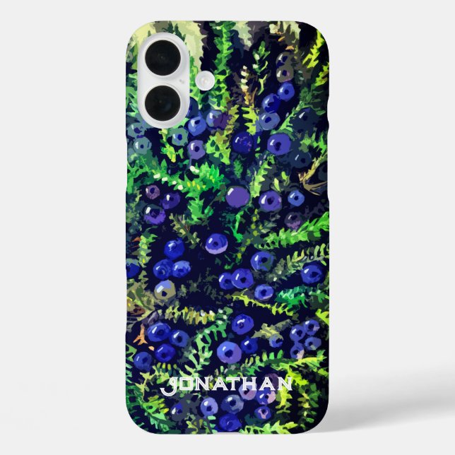 Blaue Beeren iPhone 16 Plus Hülle (Rückseite)