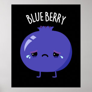 Blaue Beeren Lustiger Blaubeer-Wortwitz Dunkler Hi Poster