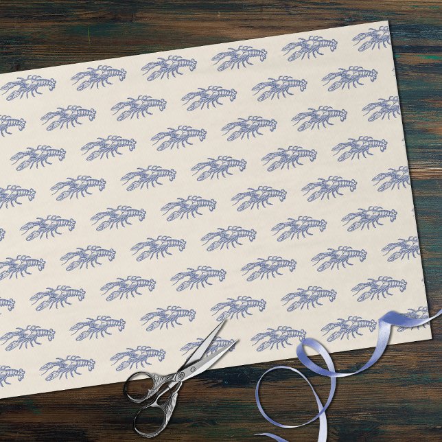 Blaue Beige Marine Life Humster Muster Seidenpapier (Von Creator hochgeladen)